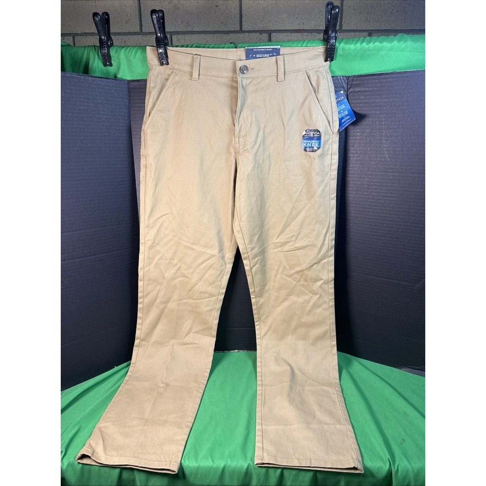 Nautica Boy's Adjustable Waist School Uniform Pant Size 20 Khaki